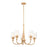 Kichler Melis 5 Light Chandelier, Warm Maple Wood/Transparent - 52468WMP