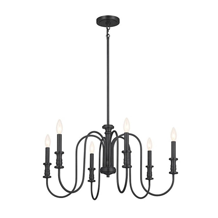 Kichler Karthe 6 Light 16" Chandelier, Black - 52470BK