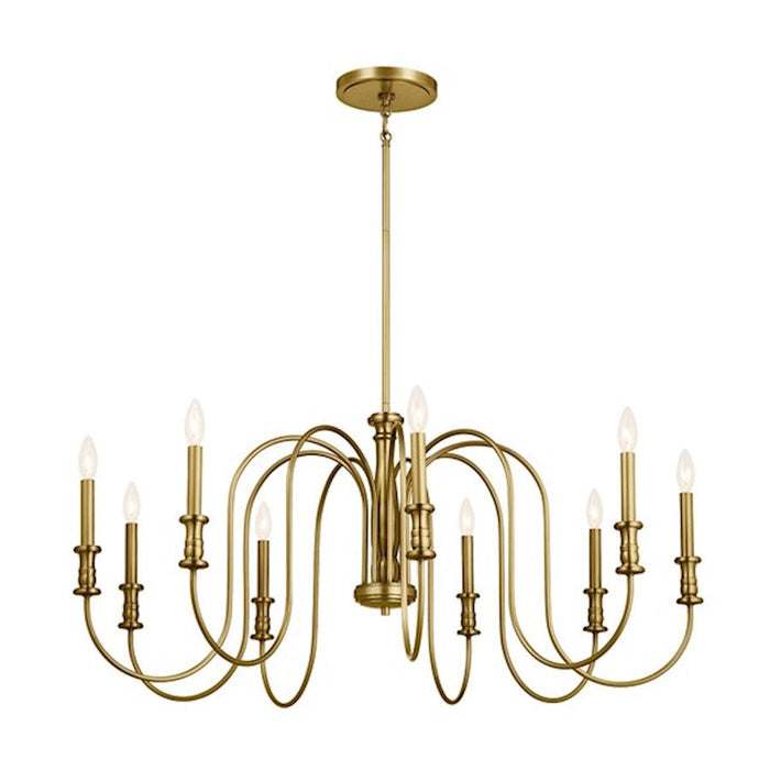 Kichler Karthe 9 Light Chandelier, Natural Brass - 52471NBR