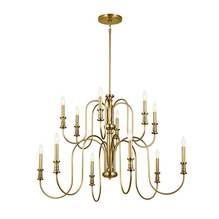 Kichler Karthe 12 Light Chandelier, Natural Brass - 52472NBR