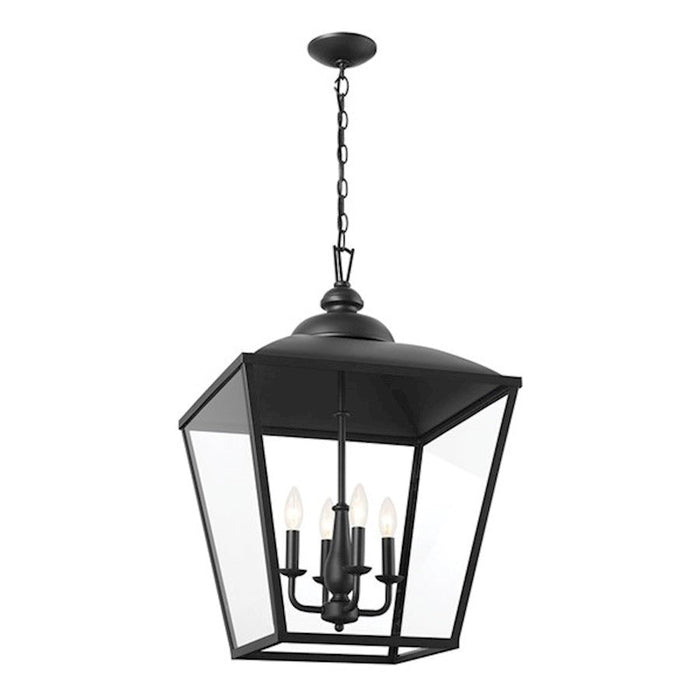 Kichler Dame 4 Light Foyer Pendant, Textured Black/Transparent - 52475BKT