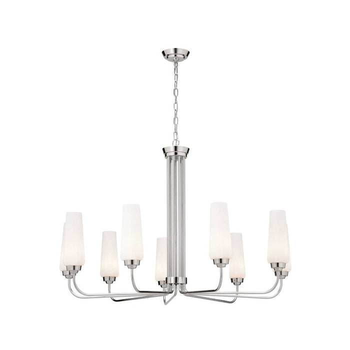 Kichler Truby 9 Light 26" Chandelier, Polished Nickel/Opal - 52481PN