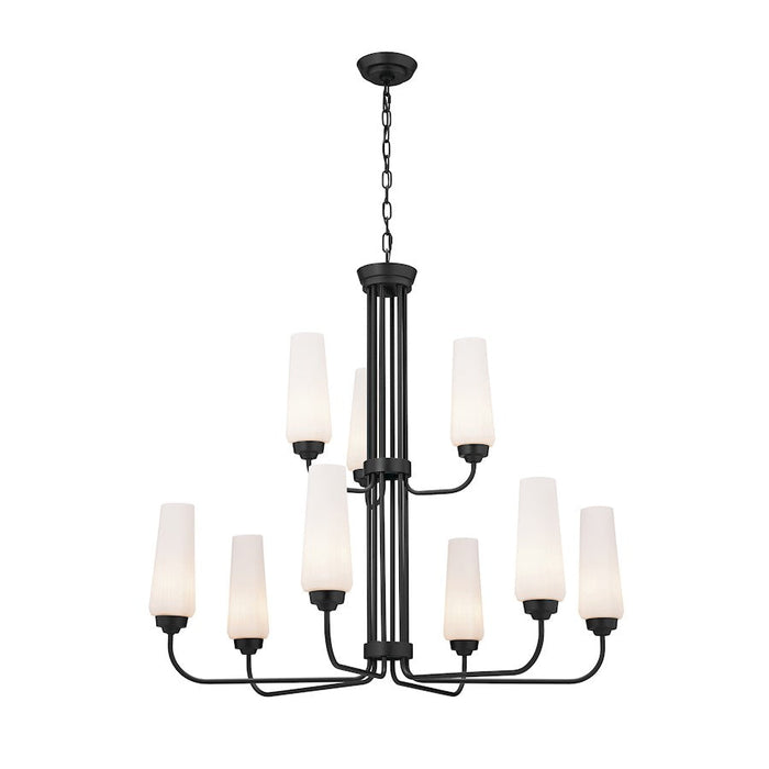 Kichler Truby 9 Light 33" Chandelier, Black/Opal - 52482BK