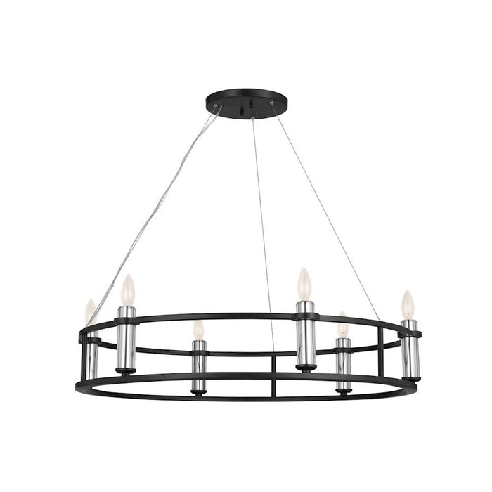 Kichler Rosalind 6 Light Chandelier, Black - 52490BK