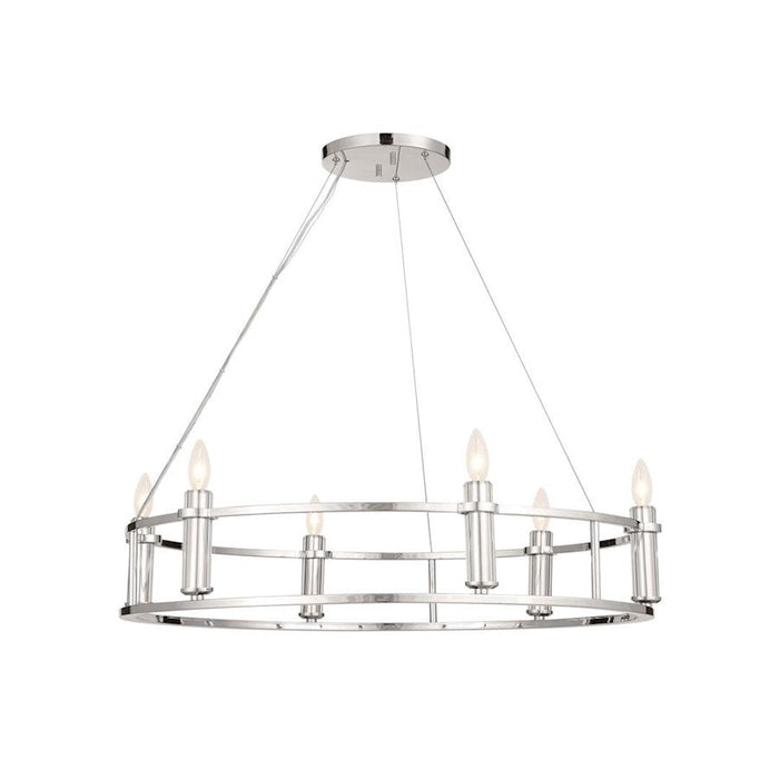 Kichler Rosalind 6 Light Chandelier, Polished Nickel - 52490PN