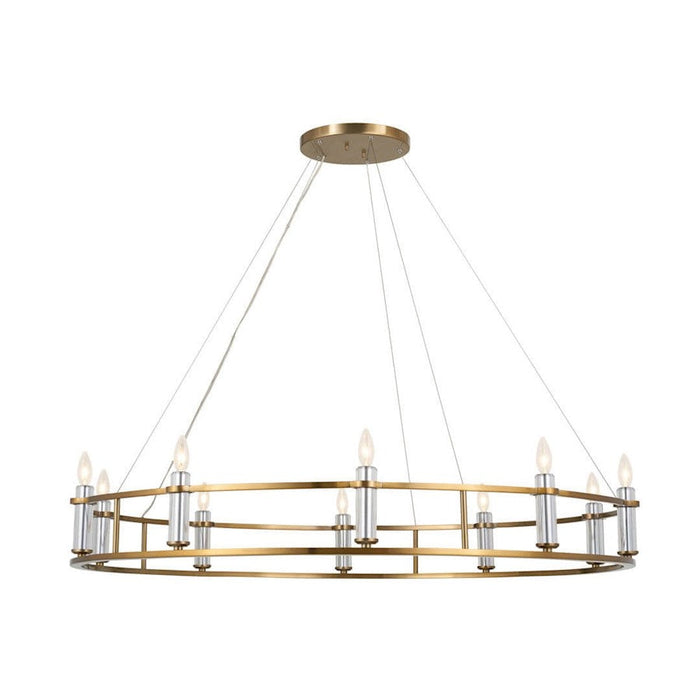 Kichler Rosalind 10 Light Chandelier, Brushed Natural Brass - 52491BNB