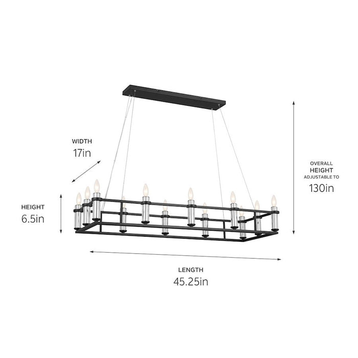 Kichler Rosalind 12 Light Linear Chandelier