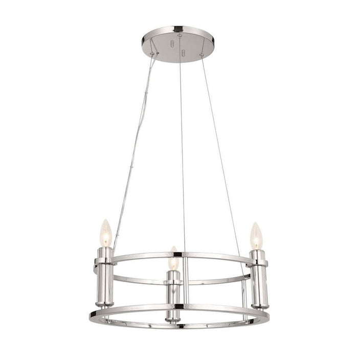 Kichler Rosalind 3 Light Chandelier, Polished Nickel - 52493PN