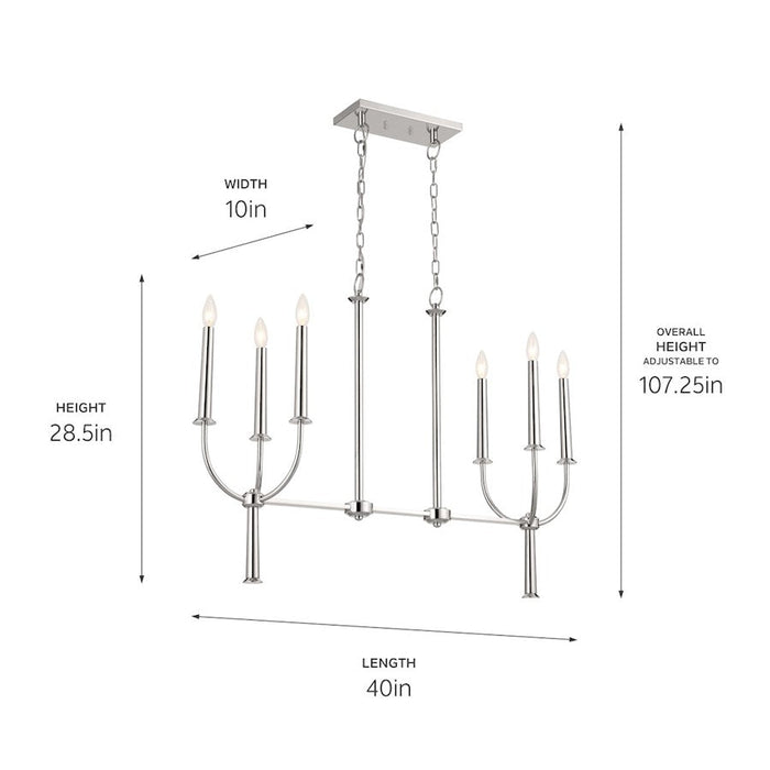 Kichler Florence 6 Light Linear Chandelier