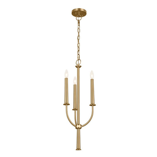 Kichler Florence 3 Light Mini Chandelier, Brushed Natural Brass - 52496BNB