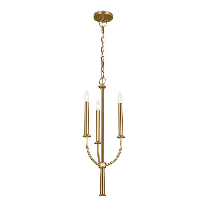 Kichler Florence 3 Light Mini Chandelier, Brushed Natural Brass - 52496BNB