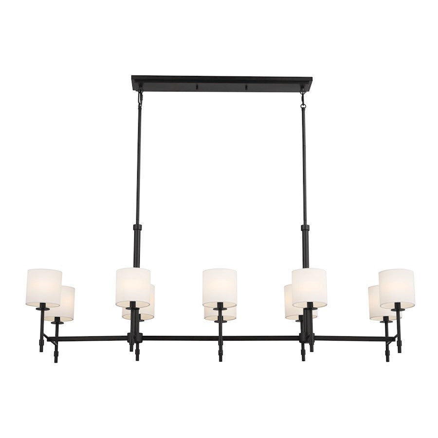 Kichler Ali 10 Light Linear Chandelier, Black - 52503BK