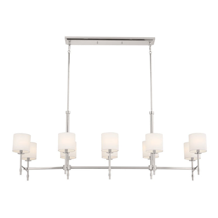 Kichler Ali 10 Light Linear Chandelier, Polished Nickel - 52503PN