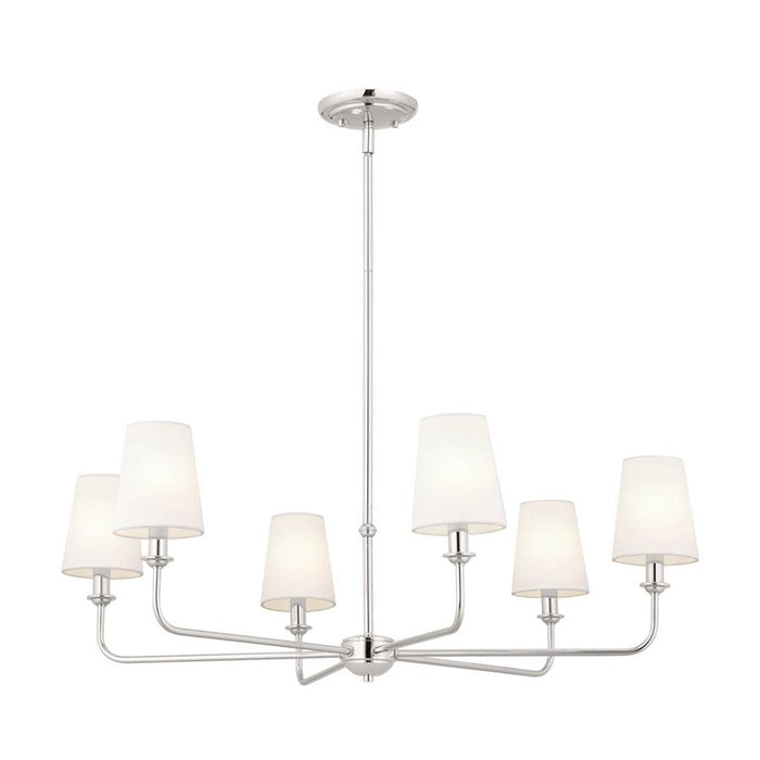 Kichler Pallas 6 Light Chandelier, Polished Nickel - 52516PN