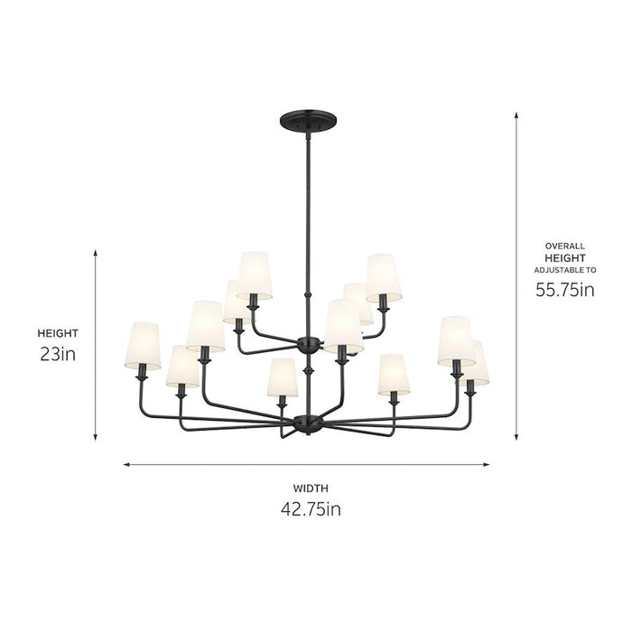 Kichler Pallas 12 Light Chandelier 2 Tier