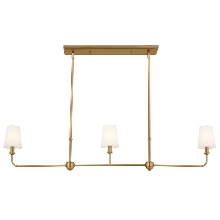 Kichler Pallas 3 Light Linear Chandelier, Brushed Natural Brass - 52519BNB