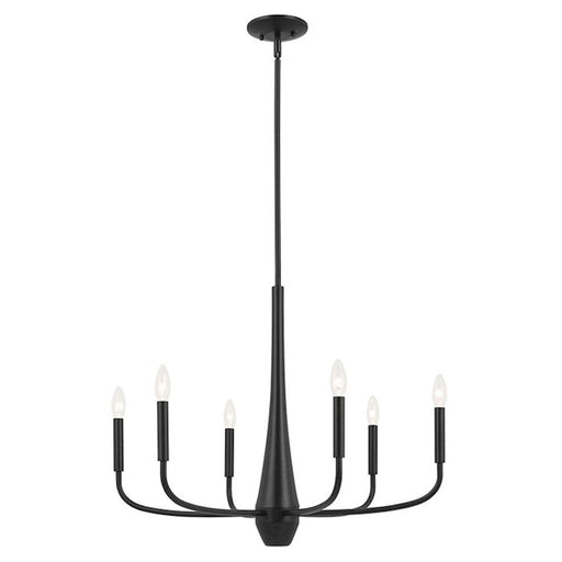 Kichler Deela 28" 6 Light Chandelier, Black - 52525BK