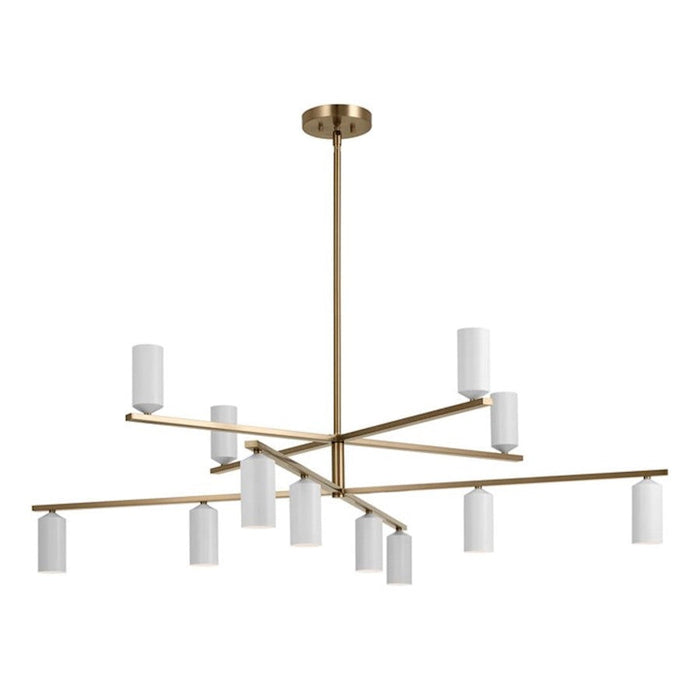 Kichler Gala 56" 12 Light Chandelier, Champagne Bronze/White - 52533CPZWH