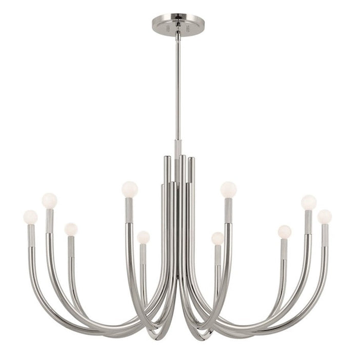 Kichler Odensa 40" 10 Light Chandelier, Polished Nickel - 52551PN