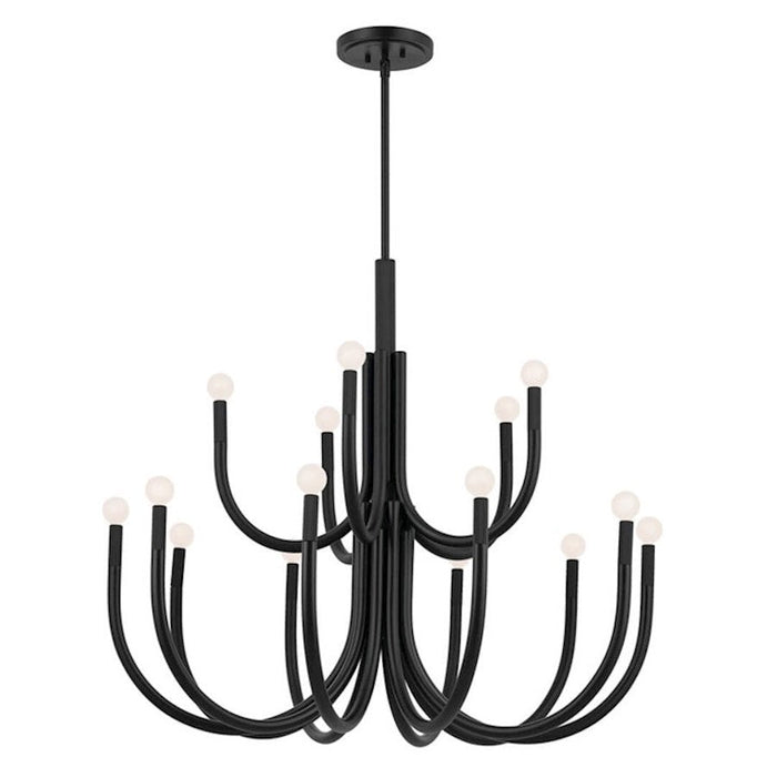 Kichler Odensa 40" 15 Light Chandelier, Black - 52552BK