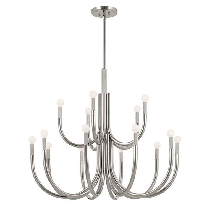 Kichler Odensa 40" 15 Light Chandelier, Polished Nickel - 52552PN