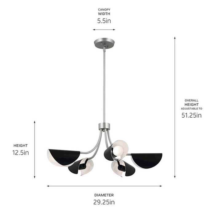 Kichler Arcus 29" 5 Light Convertible Chandelier