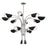 Kichler Arcus 46" 12 Light Chandelier, Satin Nickel/Black - 52561SN