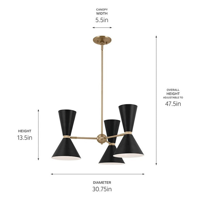 Kichler Phix Chandelier, Champagne Bronze