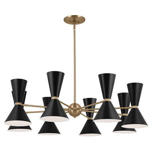 Kichler Phix 49" 16 Light Chandelier, Champagne Bronze/Black - 52567CPZBK