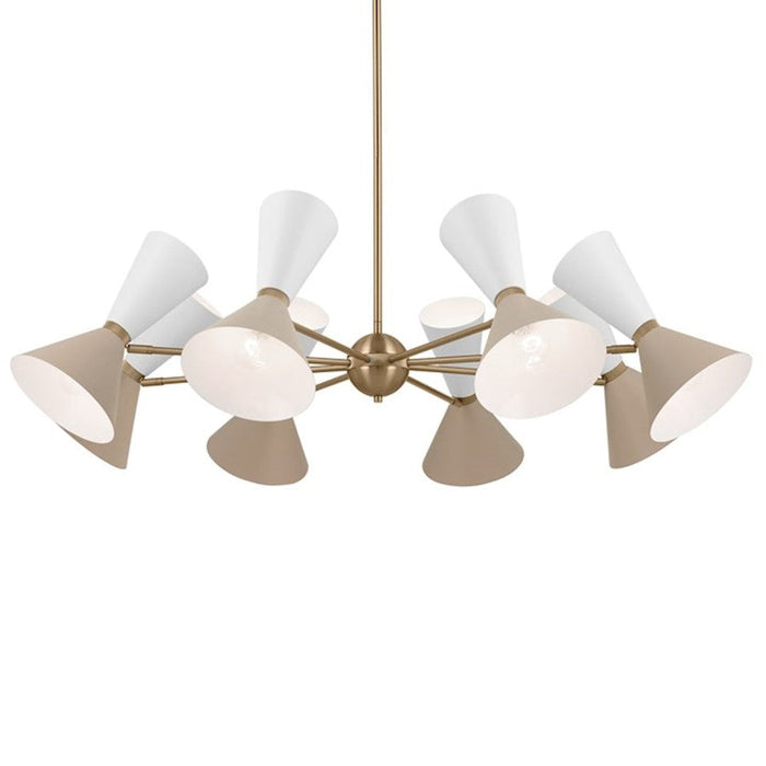 Kichler Phix 49" 16 Light Chandelier, Bronze/Greige/White