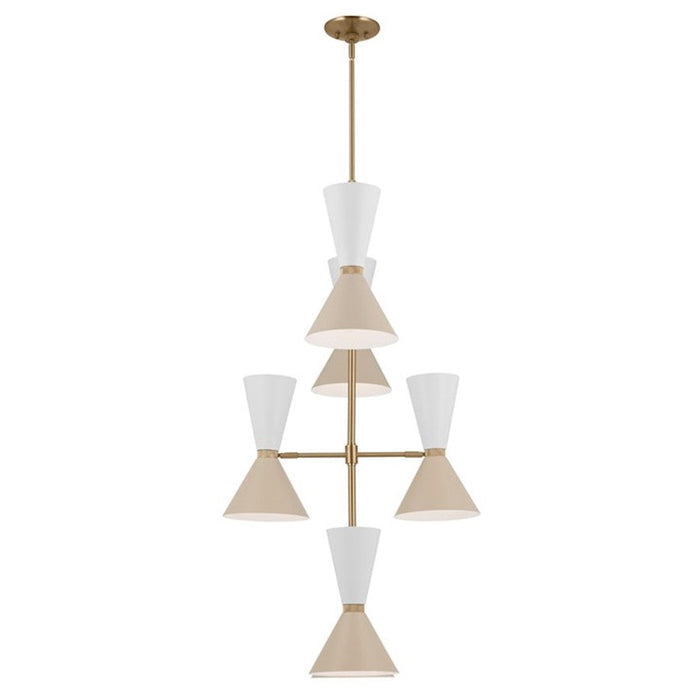 Kichler Phix 50" 12 Light Foyer Chandelier, Bronze/Greige/White