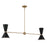 Kichler Phix 48" 4 Light Linear Chandelier, Champagne Bronze/Black - 52569CPZBK