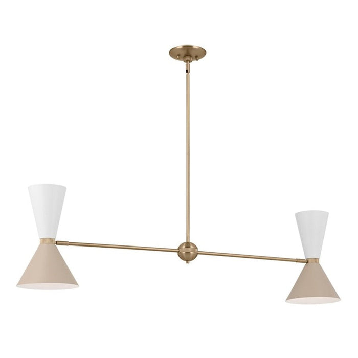 Kichler Phix 48" 4 Light Linear Chandelier, Bronze/Greige/White - 52569CPZGRG