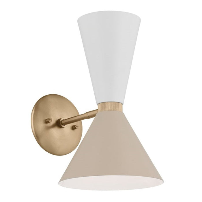 Kichler Phix 14" 2 Light Wall Sconce, Bronze/Greige/White