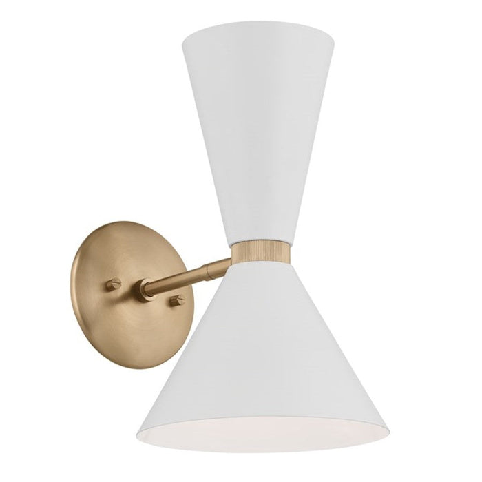 Kichler Phix 14" 2 Light Wall Sconce, Champagne Bronze/White - 52570CPZWH