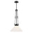 Kichler Albers 18" 1 Light Pendant, Black/Opal Glass - 52581BK