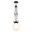 Kichler Albers 11" 1 Light Pendant, Black/Opal Glass - 52582BK