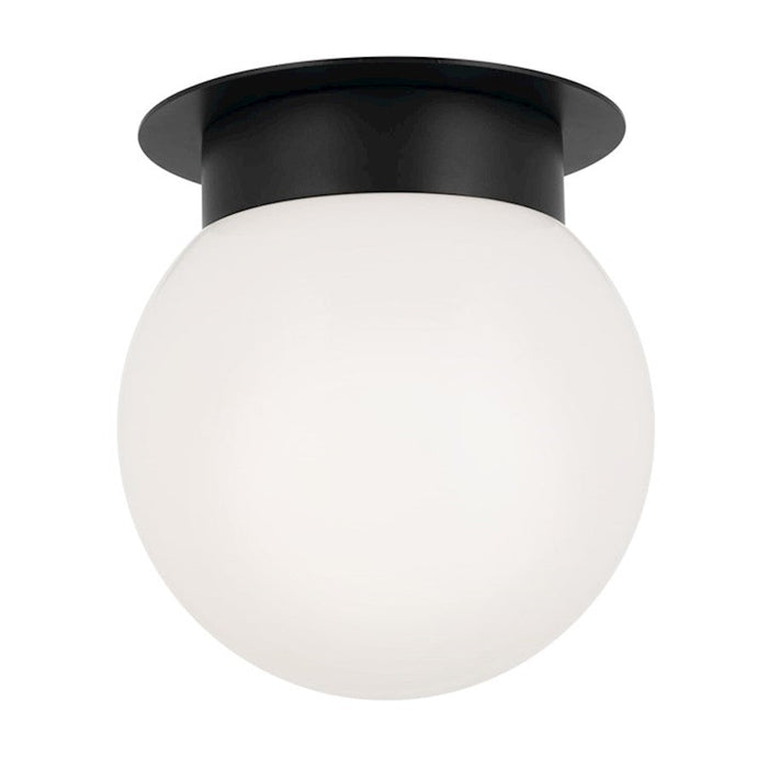 Kichler Albers 8" 1 Light Flush Mount, Black/Opal Glass - 52586BK