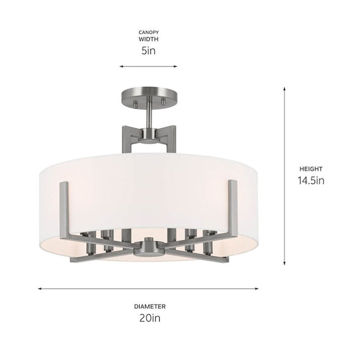 Kichler Malen 20" 8 Light Semi-Flush Mount