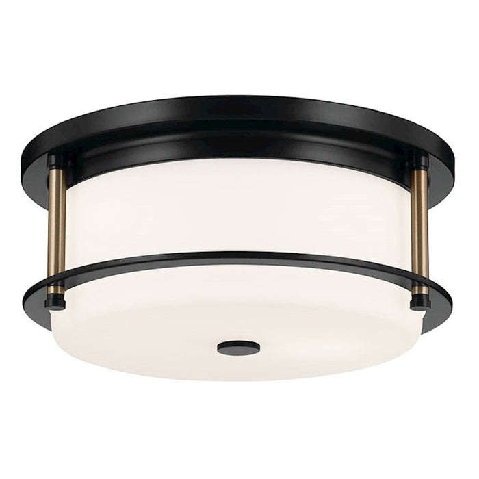 Kichler Brit 12" 2 Light Flush, Black/Bronze/Etched Cased Opal - 52595BKCPZ