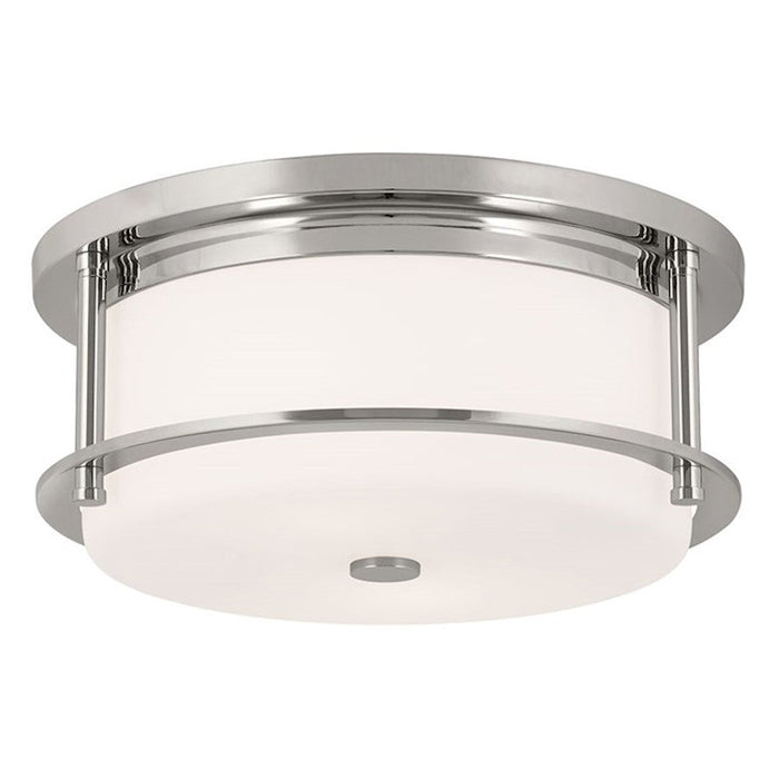 Kichler Brit 12" 2 Light Flush Mount, Nickel/Etched Cased Opal - 52595PN