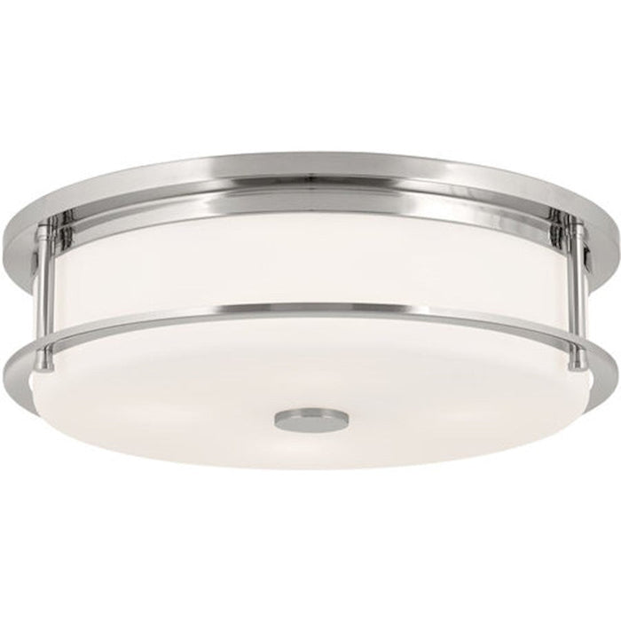 Kichler Brit 18" 4 Light Flush Mount, Nickel/Etched Cased Opal - 52597PN