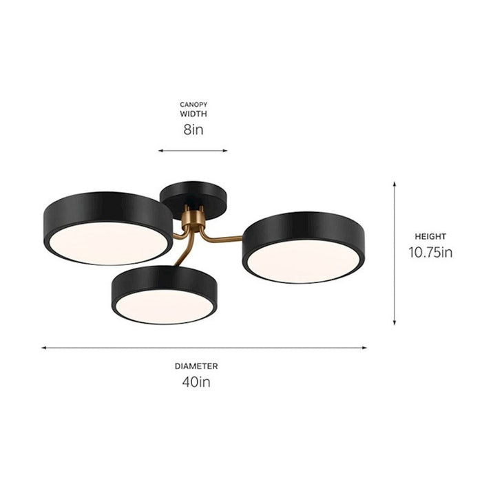 Kichler Sago 40" 3 Light Semi Flush Mount