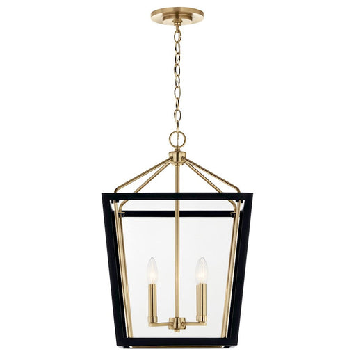 Kichler Delvin 24" 4 Light Pendant, Bronze/Black/Clear - 52619CPZBK