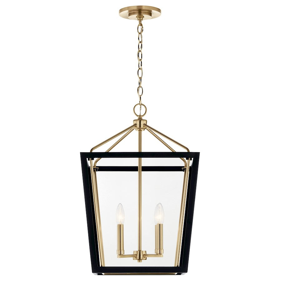 Kichler Delvin 24" 4 Light Pendant, Bronze/Black/Clear - 52619CPZBK