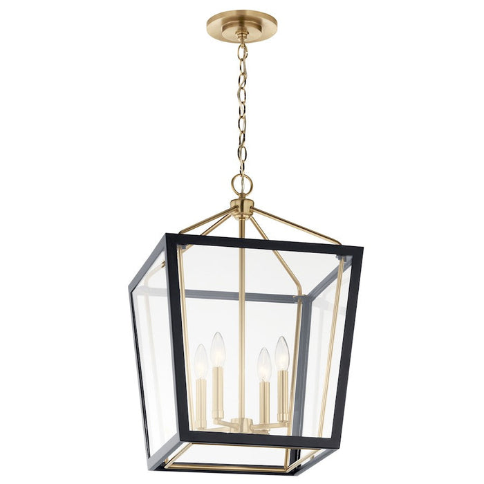 Kichler Delvin 24" 4 Light Pendant, Bronze/Black/Clear