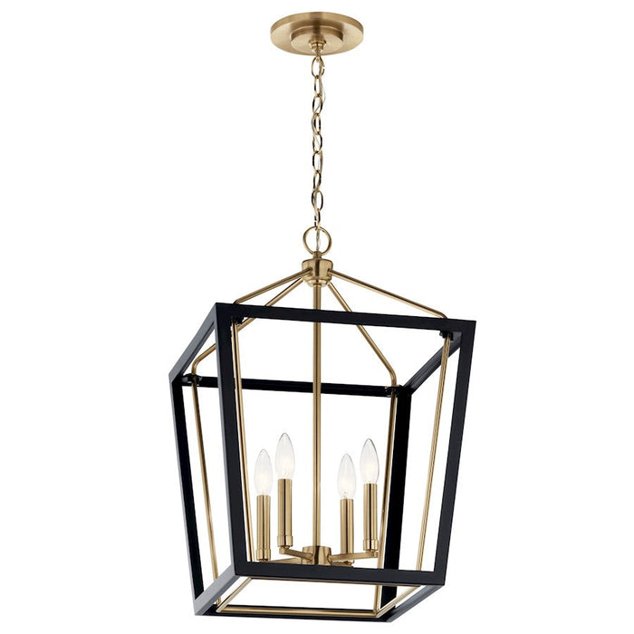 Kichler Delvin 24" 4 Light Pendant, Bronze/Black/Clear