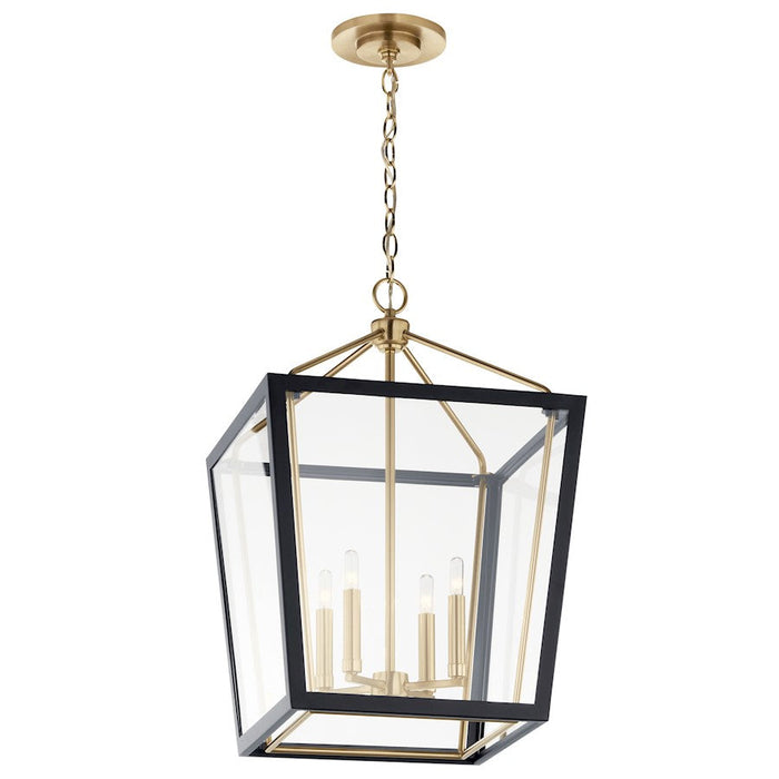 Kichler Delvin 24" 4 Light Pendant, Bronze/Black/Clear