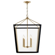 Kichler Delvin 31.75" 4 Light Foyer Pendant, Bronze/Black/Clear - 52620CPZBK