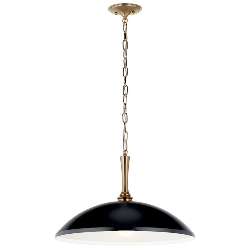 Kichler Delarosa 20" 1 Light Pendant, Black/Champagne Bronze
